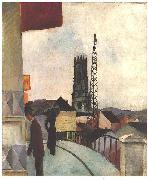 August Macke Catedral of Freiburg in the Switzerland Sweden oil painting artist